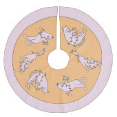 Roze Kat Kerstlicht Kerstboom Rok (Voorkant)