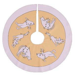 Roze Kat Kerstlicht Kerstboom Rok