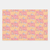 Roze Kat Kerstlicht Vakantie Inpakpapier Vel (Voorkant)