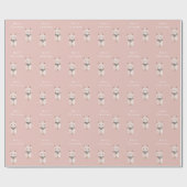 Roze Kat Kerstmis Cadeaupapier (Vlak)