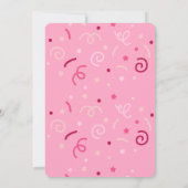 Roze Kat Kinderverjaardagsfeestje Kaart (Achterkant)