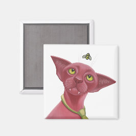 Roze kat magneet
