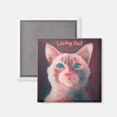Roze Kat Magnet (Voorkant / Achterkant)