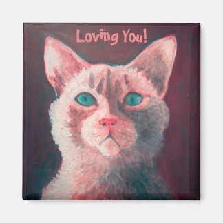 Roze Kat Magnet