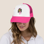 roze kat meisje     trucker pet (In situ)