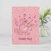 Roze kat met gewelddadige uitnodiging (Staand voorkant)