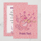 Roze kat met gewelddadige uitnodiging (Voorkant / Achterkant)