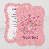 Roze kat met gewelddadige uitnodiging (Voorkant / Achterkant)