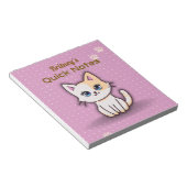 Roze Kat Met Naam Notitieblok (Schuin)