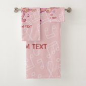 Roze kat met Violin Bad Handdoek (Insitu)