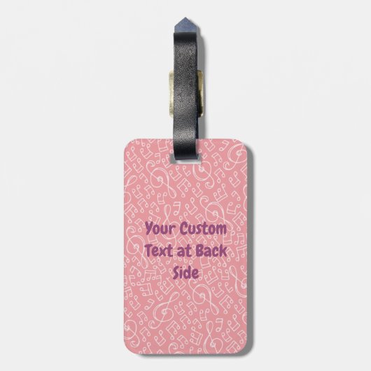 Roze kat met Violin Bagagelabel (Achterkant verticaal)