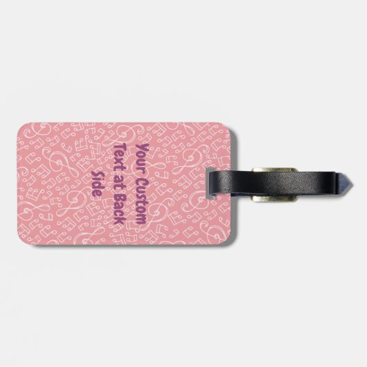 Roze kat met Violin Bagagelabel (Achterkant horizontaal)