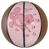 Roze kat met Violin Basketbal (Verticaal)