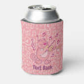 Roze kat met Violin Bottle Cooler (Blikje Achterkant)