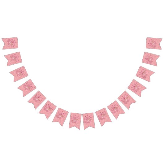 Roze kat met Violin Bunting Flags Vlaggetjes (Alle)