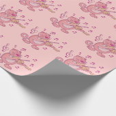 Roze kat met Violin Cadeaupapier (Hoek)