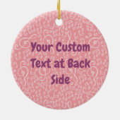 Roze kat met Violin Ceramic Ornament (Achterkant)