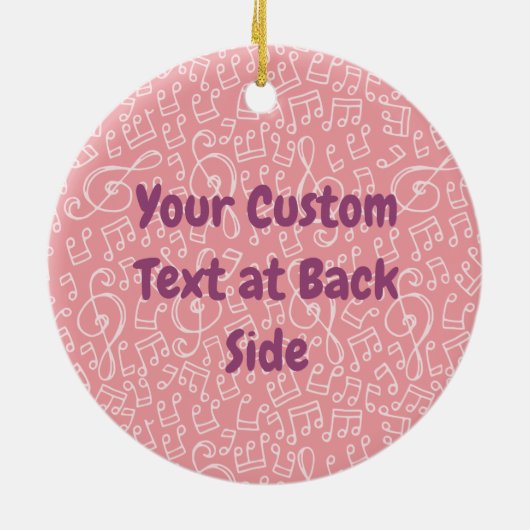 Roze kat met Violin Ceramic Ornament (Achterkant)