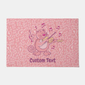 Roze kat met Violin Doormat Deurmat (Voorkant)