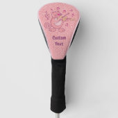 Roze kat met Violin Golf Head Hoesje Golfheadcover (Voorkant)