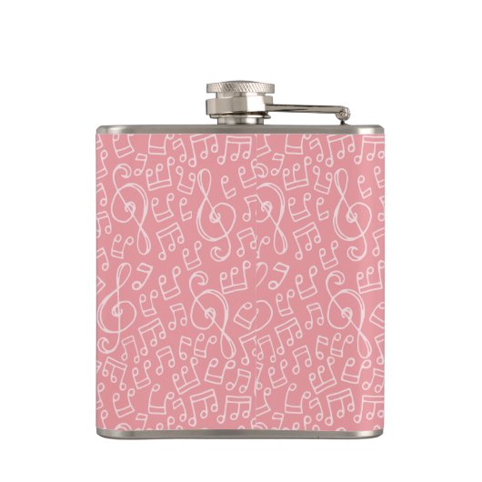 Roze kat met Violin Hip Flask Heupfles (Achterkant)
