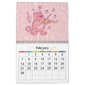 Roze kat met Violin Kalender (Feb 2027)