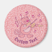 Roze kat met Violin Magnet (Voorkant)