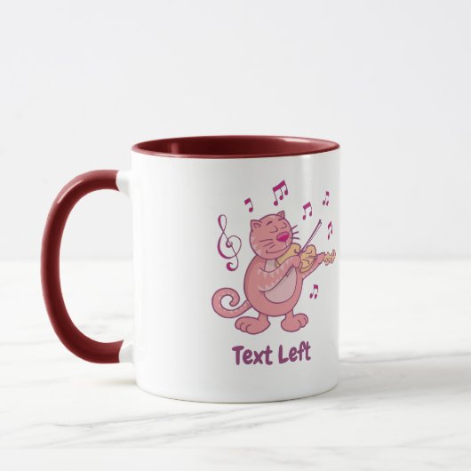 Roze kat met Violin Mok (Links)
