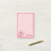 Roze kat met Violin Post-it Notes (Op bureau)