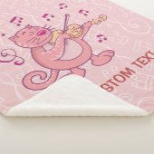 Roze kat met Violin Sherpa Deken (3/4)