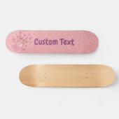 Roze kat met Violin Skateboard (Horizontaal)