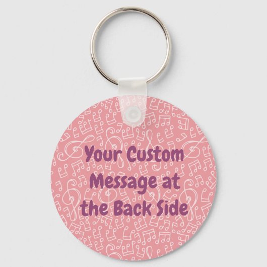 Roze kat met Violin Sleutelhanger (Achterkant)