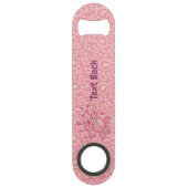 Roze kat met Violin Speed flesopening Flessenopener (Achterkant)
