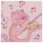 Roze kat met Violin Stof (Close Up)