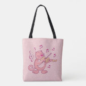 Roze kat met Violin Tote Bag (Achterkant)