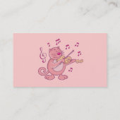 Roze kat met Violin Visitekaartje (Achterkant)