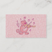 Roze kat met Violin Visitekaartje (Achterkant)
