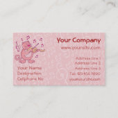 Roze kat met Violin Visitekaartje (Voorkant)