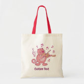 Roze kat met viool boodschappentas tote bag (Voorkant)