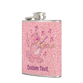 Roze kat met viool hipflacon heupfles (Links)