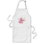 Roze kat met viool lang schort (Voorkant)