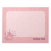 Roze kat met viool notitieblok (Voorkant)