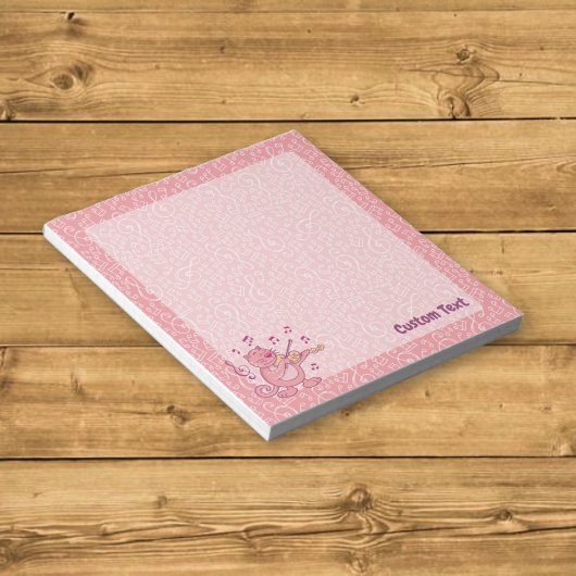 Roze kat met viool notitieblok