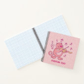 Roze kat met viool notitieboek (Binnen)