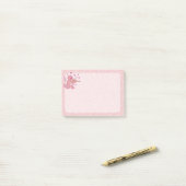 Roze kat met viool post-it® notes (Op bureau)