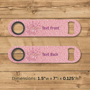 Roze kat met viool snelle flesopener speed flessenopener