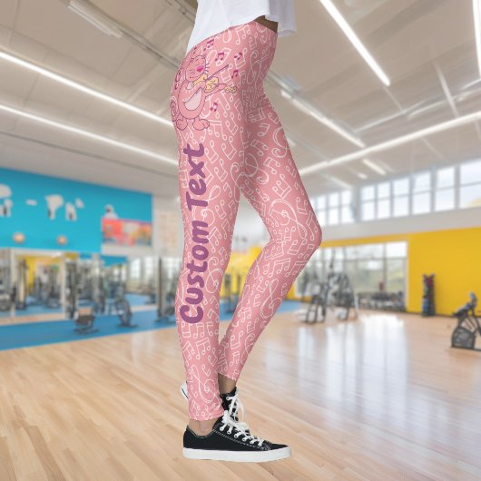Roze kat met vioolleggings leggings