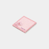 Roze kat met vioolnotaties post-it® notes (Schuin)