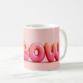 Roze Kat Miauw Mok. Koffiemok (Voorkant rechts)