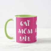 Roze Kat Moeder Leven Mooie Typografie Moederdag Mok (Links)